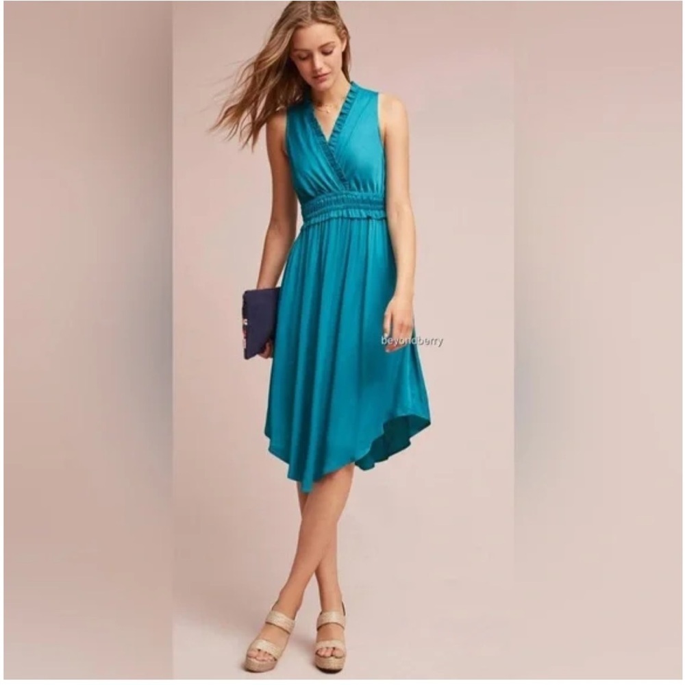ANTHROPOLOGIE Maeve "La Habana" Dress in teal size small
